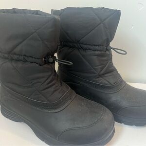 Women's Black Quilted Winter Boots